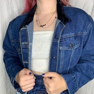 Denim cropped jacket